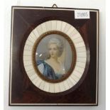 Decorated framed signed portrait miniature