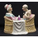 Continental bisque Husband & Wife nodder figure