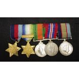 Five WWII miniature medals