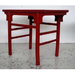 Chinese red lacquered table