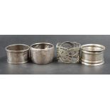 Three silver napkin rings