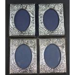 Near pair of double sterling silver photo frames