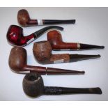 Collection of six tobacco pipes