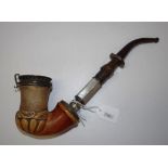 Meerschaum pipe with mother of pearl collar