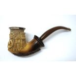 Large meerschaum pipe with figural carving