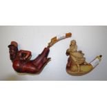 Two antique meersham figural pipes