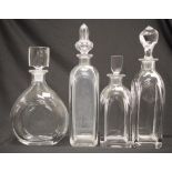 Four various Orrefors spirit decanters