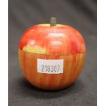 Hand painted apple form wooden treen box