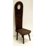 Vintage carved spinning chair