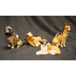 Four Royal Doulton K series dogs