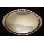 Continental silver oval serving tray