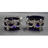 Pair Edward VII sterling silver open salts