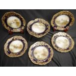 Good Aynsley painted Scottish dessert set