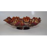 Early amber moulded glass bowl
