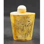 Chinese carved bone snuff bottle