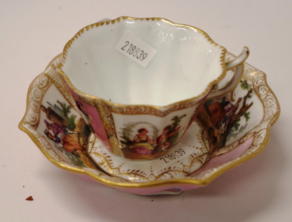 German porcelain teacup and saucer