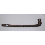 Large inlaid silver middle eastern pipe