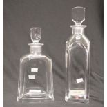 Two Orrefors cut crystal spirit decanters