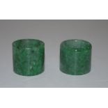 Boxed pair Chinese jade archer's rings