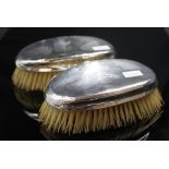 Pair Edward VII sterling silver backed brushes