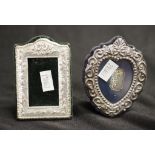 Two small sterling silver photograph frames