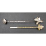 Silver gilt faux pearl hair pin