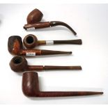 Five timber tobacco pipes