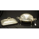 Good Edward VII silver plate footed serving bowl