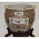 Large Chinese ceramic floor pot & stand