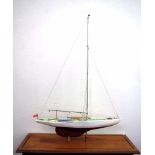 Wooden dragon sailing boat in display case