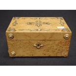 Vintage French decorated wooden jewel casket