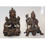 Two various Nepalese bronze statues of Bodhisattva