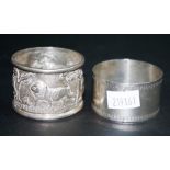 Decorated Oriental silver napkin ring