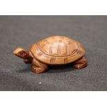 Japanese boxwood netsuke of an tortoise