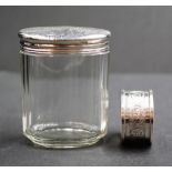 Sterling silver lidded jar & serviette ring