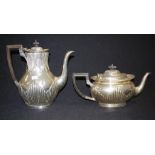 Edward VII sterling silver teapot & coffee pot