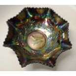 Australian amethyst carnival glass bowl