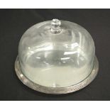 Christofle Paris silver plate & glass food server