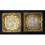 Pair E.W. Wyon (1811 - 55) marble plaques children