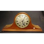 Vintage 'Admiral's Hat' wood cased mantle clock