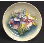 Moorcroft orchid decorated plate
