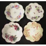 Set four Shelley blossom decorated butter dishes