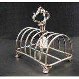 William IV sterling silver toast rack