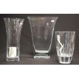 Three various crystal table vases