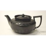 Antique Spode black ceramic teapot C:1830
