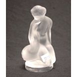 Lalique frosted nude lady Leda & swan figurine