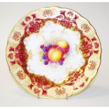 Royal Worcester fruit painted cabinet plate