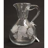 Etched Waratah glass jug