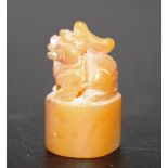 Chinese carved labrodorite stone seal
