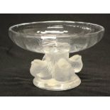 Lalique France footed bowl with four birds